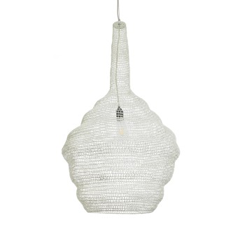 GLOBOSTAR® KENTUCKY 01883 Vintage Κρεμαστό Φωτιστικό Οροφής με Ντουί 1 x E27 AC 220-240V IP20 - Λευκό - Μ60 x Π60 x Υ90cm