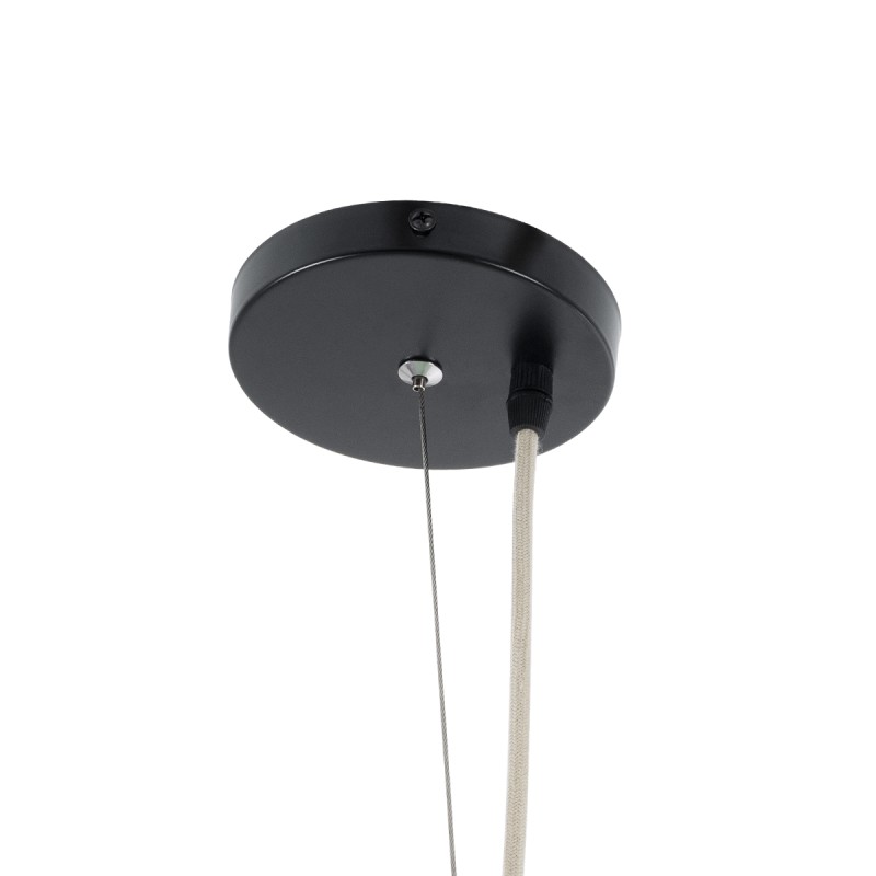 GloboStar® KENTUCKY 01886 Vintage Κρεμαστό Φωτιστικό Πλέγμα Μονόφωτο 1 x E27 IP20 Μπεζ Μέταλλο - Μ90 x Π90 x Υ110cm