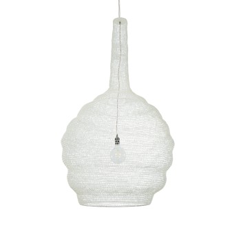 GLOBOSTAR® KENTUCKY 01886 Vintage Κρεμαστό Φωτιστικό Οροφής με Ντουί 1 x E27 AC 220-240V IP20 - Λευκό - Μ90 x Π90 x Υ150cm