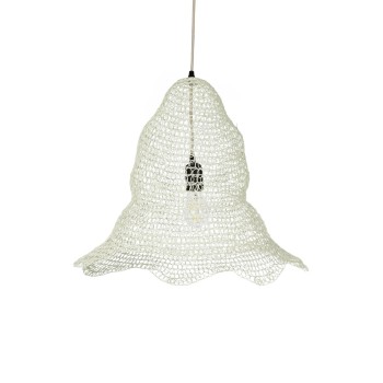 GLOBOSTAR® KENTUCKY 01889 Vintage Κρεμαστό Φωτιστικό Οροφής με Ντουί 1 x E27 AC 220-240V IP20 - Λευκό - Μ50 x Π50 x Υ48cm