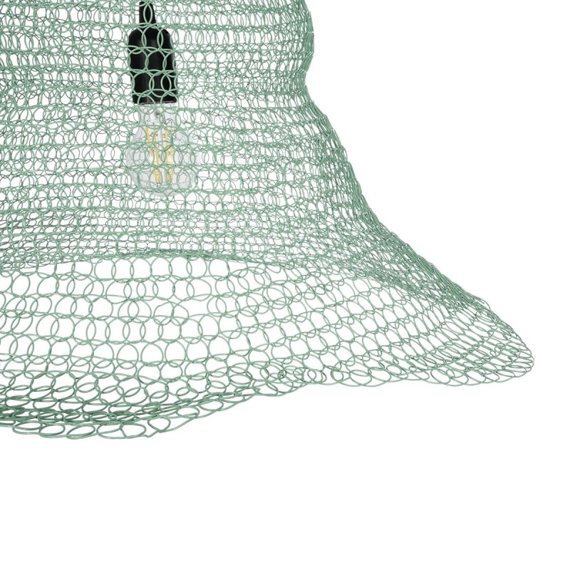 GloboStar® KENTUCKY 01894 Vintage Κρεμαστό Φωτιστικό Πλέγμα Μονόφωτο 1 x E27 IP20 Τιρκουάζ Μέταλλο - Μ60 x Π60 x Υ52cm