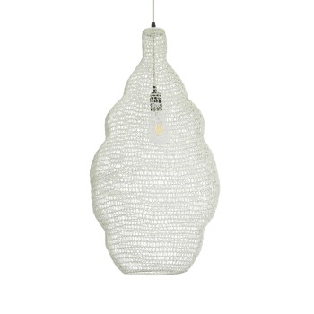 GLOBOSTAR® KENTUCKY 01895 Vintage Κρεμαστό Φωτιστικό Οροφής με Ντουί 1 x E27 AC 220-240V IP20 - Λευκό - Μ40 x Π40 x Υ70cm