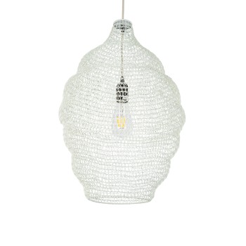 GLOBOSTAR® KENTUCKY 01898 Vintage Κρεμαστό Φωτιστικό Οροφής με Ντουί 1 x E27 AC 220-240V IP20 - Λευκό - Μ40 x Π40 x Y60cm