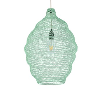 GLOBOSTAR® KENTUCKY 01900 Vintage Κρεμαστό Φωτιστικό Οροφής με Ντουί 1 x E27 AC 220-240V IP20 - Τιρκουάζ - Μ40 x Π40 x Y60cm