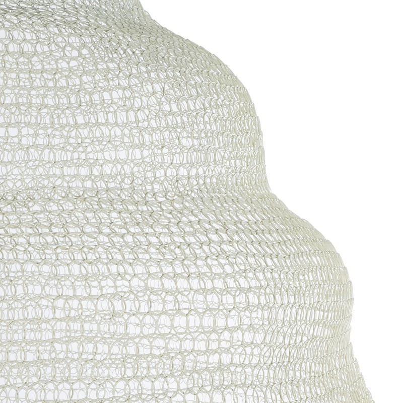 GloboStar® KENTUCKY 01901 Vintage Κρεμαστό Φωτιστικό Πλέγμα Μονόφωτο 1 x E27 IP20 Μπεζ Μέταλλο - Μ80 x Π80 x Y110cm