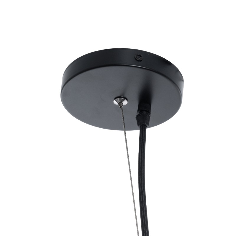 GloboStar® KENTUCKY 01912 Vintage Κρεμαστό Φωτιστικό Πλέγμα Μονόφωτο 1 x E27 IP20 Μαύρο Μέταλλο - Μ60 x Π60 x Υ70cm