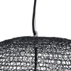 GloboStar® KENTUCKY 01912 Vintage Κρεμαστό Φωτιστικό Πλέγμα Μονόφωτο 1 x E27 IP20 Μαύρο Μέταλλο - Μ60 x Π60 x Υ70cm