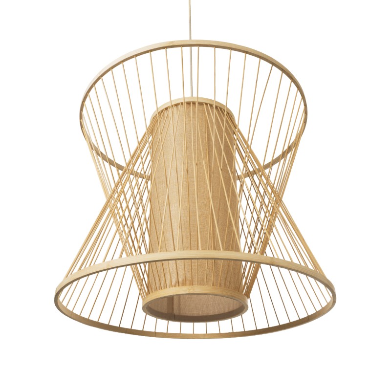 GLOBOSTAR® HIBISCUS 01925 Boho Κρεμαστό Φωτιστικό Οροφής με Ντουί 1 x E27 AC 220-240V IP20 - Μπεζ - Μ60 x Π60 x Υ50cm