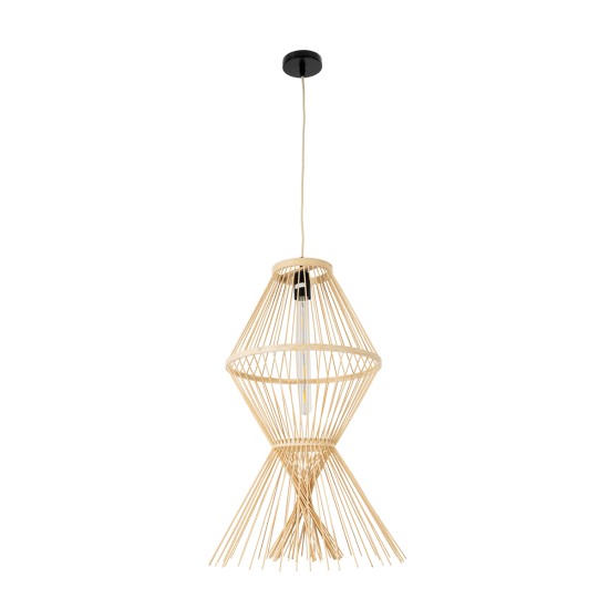 GloboStar® YOSHI 01928 Boho Κρεμαστό Φωτιστικό Πλέγμα Μονόφωτο 1 x E27 IP20 Μπεζ Ξύλο - Μ35 x Π35 x Υ60cm GloboStar® YOSHI 01928 Boho Κρεμαστό Φωτιστικό Πλέγμα Μονόφωτο 1 x E27 IP20 Μπεζ Ξύλο - Μ35 x Π35 x Υ60cm