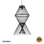 GLOBOSTAR® YOSHI 01929 Boho Κρεμαστό Φωτιστικό Οροφής με Ντουί 1 x E27 AC 220-240V IP20 - Μαύρο - Μ35 x Π35 x Υ60cm