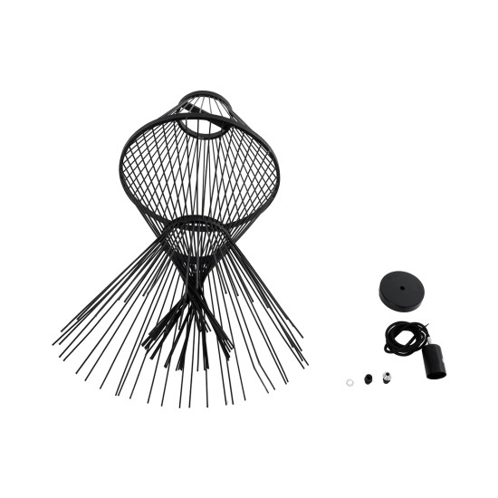 GloboStar® YOSHI 01929 Boho Κρεμαστό Φωτιστικό Πλέγμα Μονόφωτο 1 x E27 IP20 Μαύρο Ξύλο - Μ35 x Π35 x Υ60cm GloboStar® YOSHI 01929 Boho Κρεμαστό Φωτιστικό Πλέγμα Μονόφωτο 1 x E27 IP20 Μαύρο Ξύλο - Μ35 x Π35 x Υ60cm