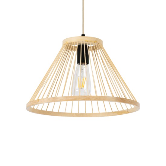 GloboStar® TYGEE 01930 Boho Κρεμαστό Φωτιστικό Πλέγμα Μονόφωτο 1 x E27 IP20 Μπεζ Ξύλο - Μ35 x Π35 x Υ22cm GloboStar® TYGEE 01930 Boho Κρεμαστό Φωτιστικό Πλέγμα Μονόφωτο 1 x E27 IP20 Μπεζ Ξύλο - Μ35 x Π35 x Υ22cm