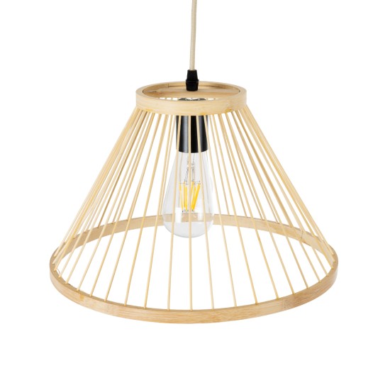 GloboStar® TYGEE 01930 Boho Κρεμαστό Φωτιστικό Πλέγμα Μονόφωτο 1 x E27 IP20 Μπεζ Ξύλο - Μ35 x Π35 x Υ22cm GloboStar® TYGEE 01930 Boho Κρεμαστό Φωτιστικό Πλέγμα Μονόφωτο 1 x E27 IP20 Μπεζ Ξύλο - Μ35 x Π35 x Υ22cm