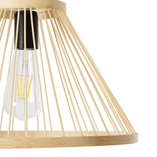 GloboStar® TYGEE 01930 Boho Κρεμαστό Φωτιστικό Πλέγμα Μονόφωτο 1 x E27 IP20 Μπεζ Ξύλο - Μ35 x Π35 x Υ22cm GloboStar® TYGEE 01930 Boho Κρεμαστό Φωτιστικό Πλέγμα Μονόφωτο 1 x E27 IP20 Μπεζ Ξύλο - Μ35 x Π35 x Υ22cm