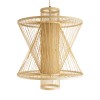 GloboStar® HIBISCUS 01931 Boho Κρεμαστό Φωτιστικό Πλέγμα Μονόφωτο 1 x E27 IP20 Μπεζ Ξύλο - Μ50 x Π50 x Υ60cm