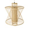 GloboStar® HIBISCUS 01931 Boho Κρεμαστό Φωτιστικό Πλέγμα Μονόφωτο 1 x E27 IP20 Μπεζ Ξύλο - Μ50 x Π50 x Υ60cm