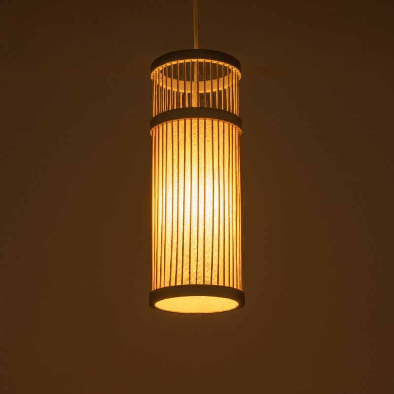 GLOBOSTAR® HIBISCUS 01937 Boho Κρεμαστό Φωτιστικό Οροφής με Ντουί 1 x E27 AC 220-240V IP20 - Μπεζ - Μ13 x Π13 x Υ35cm