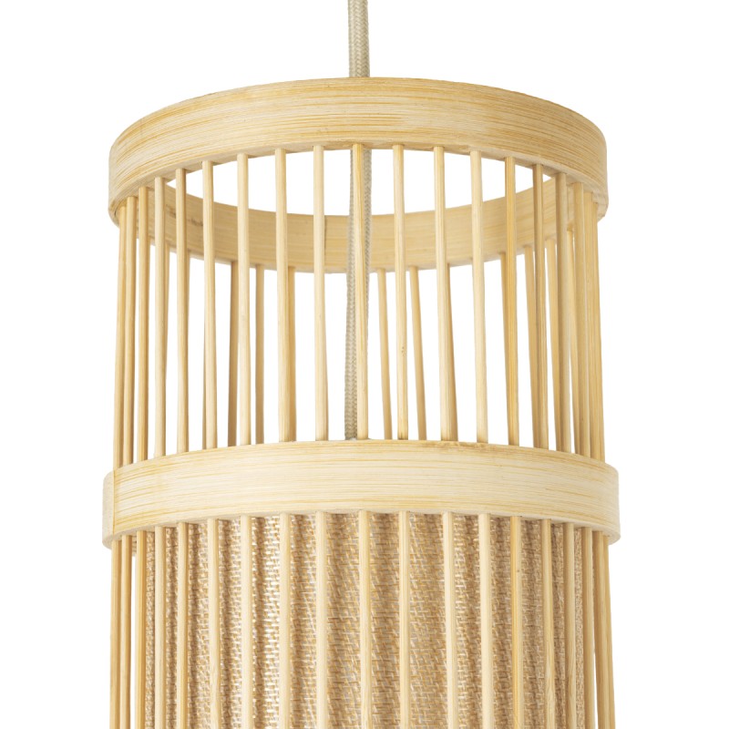 GLOBOSTAR® HIBISCUS 01937 Boho Κρεμαστό Φωτιστικό Οροφής με Ντουί 1 x E27 AC 220-240V IP20 - Μπεζ - Μ13 x Π13 x Υ35cm