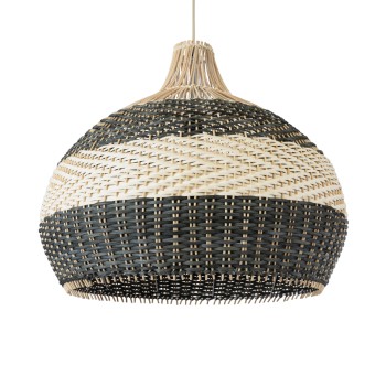 GLOBOSTAR® BARBADOS 01947 Boho Κρεμαστό Φωτιστικό Οροφής με Ντουί 1 x E27 AC 220-240V IP20 - Μπεζ & Λαδί - Μ60 x Π60 x Υ60cm