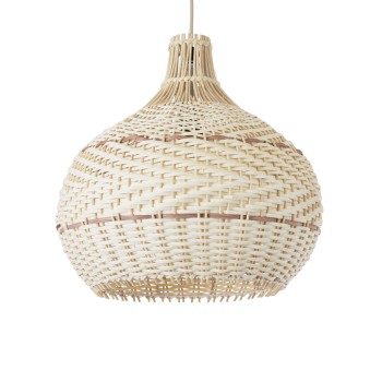 GLOBOSTAR® SANTACRUZ 01950 Boho Κρεμαστό Φωτιστικό Οροφής με Ντουί 1 x E27 AC 220-240V IP20 - Μπεζ & Καφέ - Μ40 x Π40 x Υ40cm