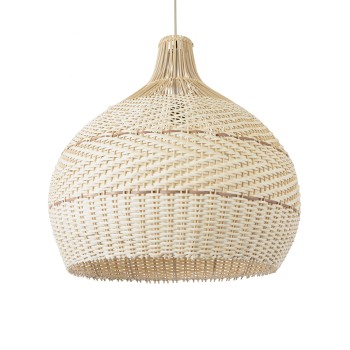 GLOBOSTAR® SANTACRUZ 01951 Boho Κρεμαστό Φωτιστικό Οροφής με Ντουί 1 x E27 AC 220-240V IP20 - Μπεζ & Καφέ - Μ60 x Π60 x Υ60cm