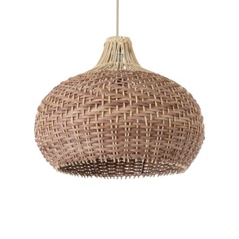 GLOBOSTAR® PANAMA 01952 Boho Κρεμαστό Φωτιστικό Οροφής με Ντουί 1 x E27 AC 220-240V IP20 - Μπεζ & Καφέ - Μ40 x Π40 x Υ34cm