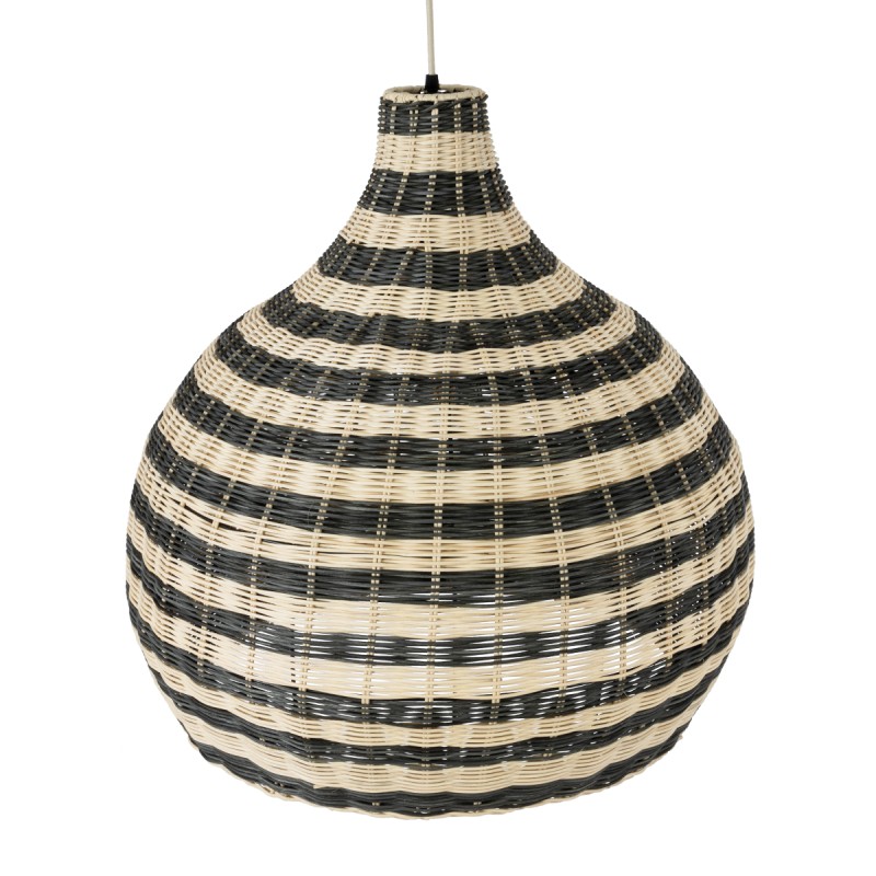 GloboStar® JAMAICA 01955 Boho Κρεμαστό Φωτιστικό Καμπάνα Μονόφωτο 1 x E27 IP20 Μπεζ & Χακί Ξύλο - Μ60 x Π60 x Υ60cm