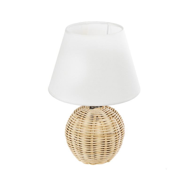 GLOBOSTAR® HASUMI 01957 Boho Επιτραπέζιο Φωτιστικό Πορτατίφ με Ντουί 1 x E27 AC 220-240V IP20 - Μπεζ & Λευκό - Μ19 x Π19 x Υ30cm