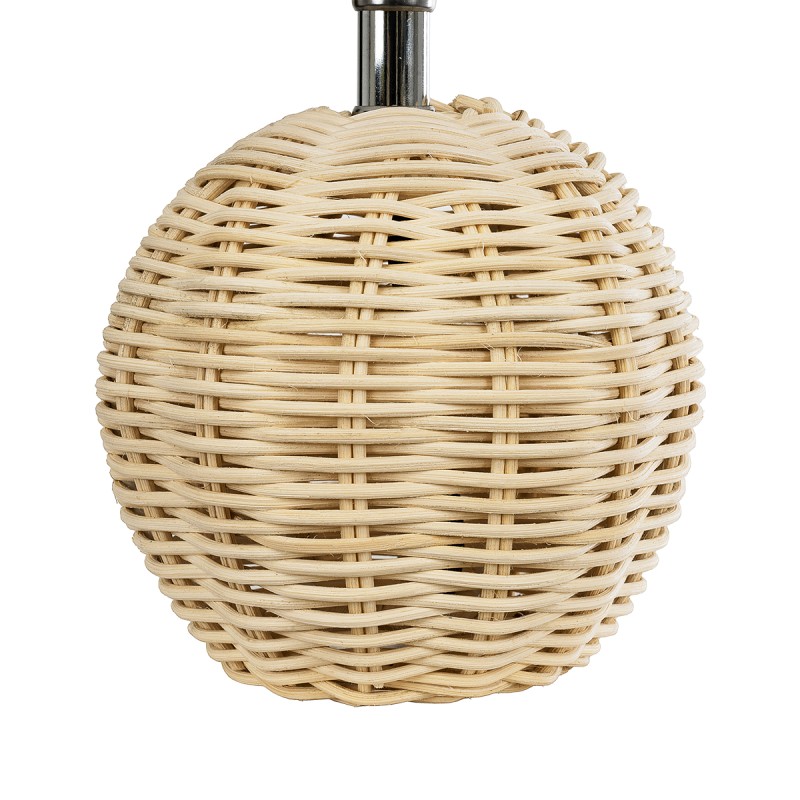 GLOBOSTAR® HASUMI 01957 Boho Επιτραπέζιο Φωτιστικό Πορτατίφ με Ντουί 1 x E27 AC 220-240V IP20 - Μπεζ & Λευκό - Μ19 x Π19 x Υ30cm