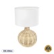 GloboStar® HASUMI 01959 Boho Επιτραπέζιο Φωτιστικό Πορτατίφ Μονόφωτο 1 x E27 IP20 Μπεζ Ξύλο με Λευκό Ύφασμα - Μ30 x Π30 x Υ50cm GloboStar® HASUMI 01959 Boho Επιτραπέζιο Φωτιστικό Πορτατίφ Μονόφωτο 1 x E27 AC220-240V IP20 - Φ30 x Υ50cm - Μπεζ Ξύλινο Ρατάν Πλέγμα με Λευκό Καπέλο