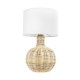 GloboStar® HASUMI 01959 Boho Επιτραπέζιο Φωτιστικό Πορτατίφ Μονόφωτο 1 x E27 IP20 Μπεζ Ξύλο με Λευκό Ύφασμα - Μ30 x Π30 x Υ50cm GloboStar® HASUMI 01959 Boho Επιτραπέζιο Φωτιστικό Πορτατίφ Μονόφωτο 1 x E27 AC220-240V IP20 - Φ30 x Υ50cm - Μπεζ Ξύλινο Ρατάν Πλέγμα με Λευκό Καπέλο
