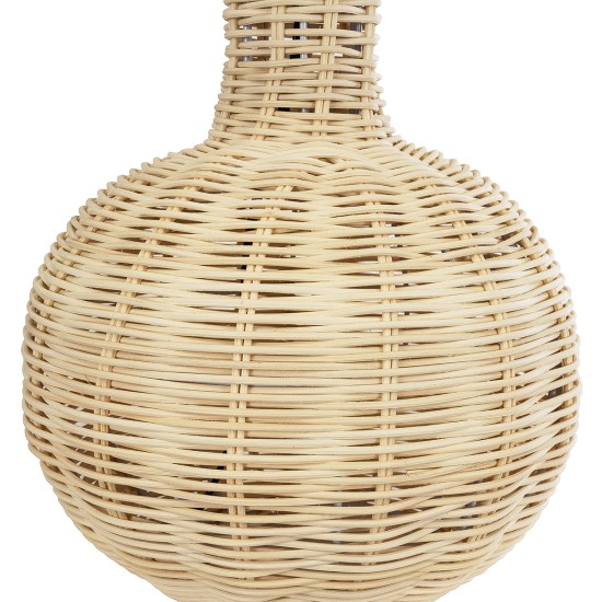 GloboStar® HASUMI 01959 Boho Επιτραπέζιο Φωτιστικό Πορτατίφ Μονόφωτο 1 x E27 IP20 Μπεζ Ξύλο με Λευκό Ύφασμα - Μ30 x Π30 x Υ50cm GloboStar® HASUMI 01959 Boho Επιτραπέζιο Φωτιστικό Πορτατίφ Μονόφωτο 1 x E27 AC220-240V IP20 - Φ30 x Υ50cm - Μπεζ Ξύλινο Ρατάν Πλέγμα με Λευκό Καπέλο