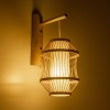 GLOBOSTAR® TULUM 01971 Boho Φωτιστικό Τοίχου - Απλίκα με Ντουί 1 x E27 AC 220-240V IP20 - Μπεζ - Μ24 x Π32 x Υ55cm
