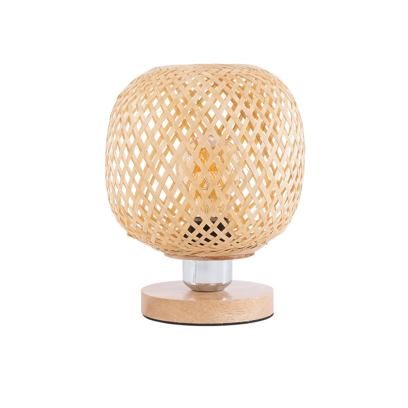 GLOBOSTAR® KERRY 01981 Boho Επιτραπέζιο Φωτιστικό Πορτατίφ με Ντουί 1 x E27 AC 220-240V IP20 - Μπεζ - Μ18 x Π18 x Υ25cm