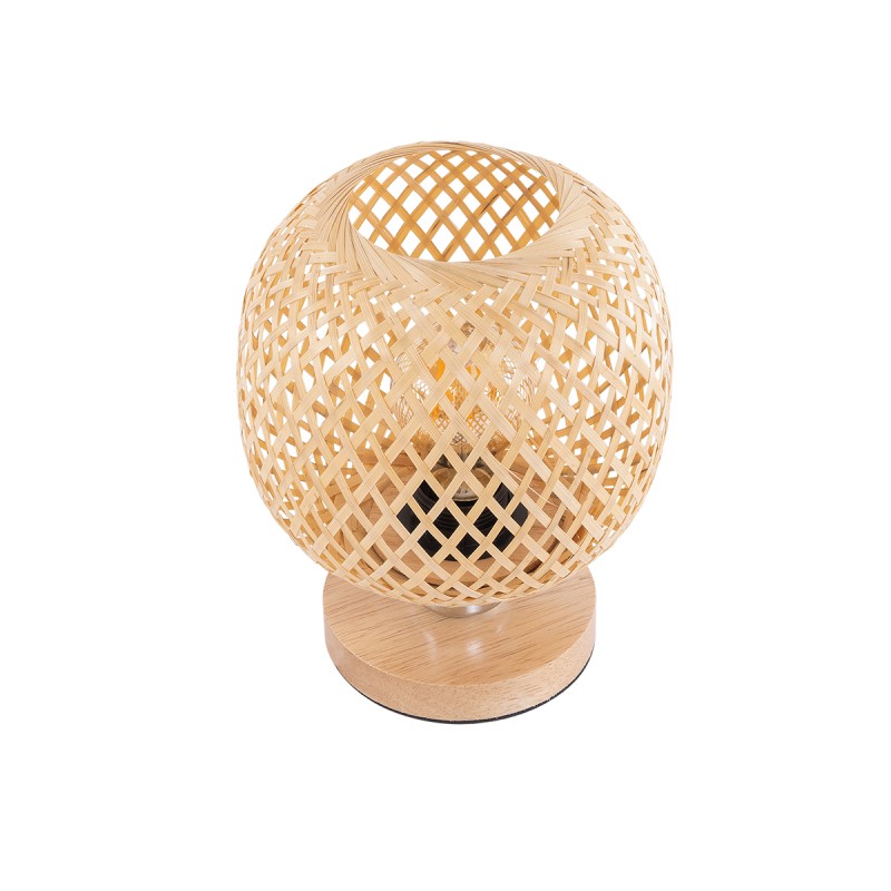 GLOBOSTAR® KERRY 01981 Boho Επιτραπέζιο Φωτιστικό Πορτατίφ με Ντουί 1 x E27 AC 220-240V IP20 - Μπεζ - Μ18 x Π18 x Υ25cm