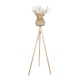 GloboStar® POPPY 01984 Boho Επιδαπέδιο Φωτιστικό Μονόφωτο 1 x E27 IP20 Μπεζ Ξύλο - Μ58 x Π58 x Υ168cm