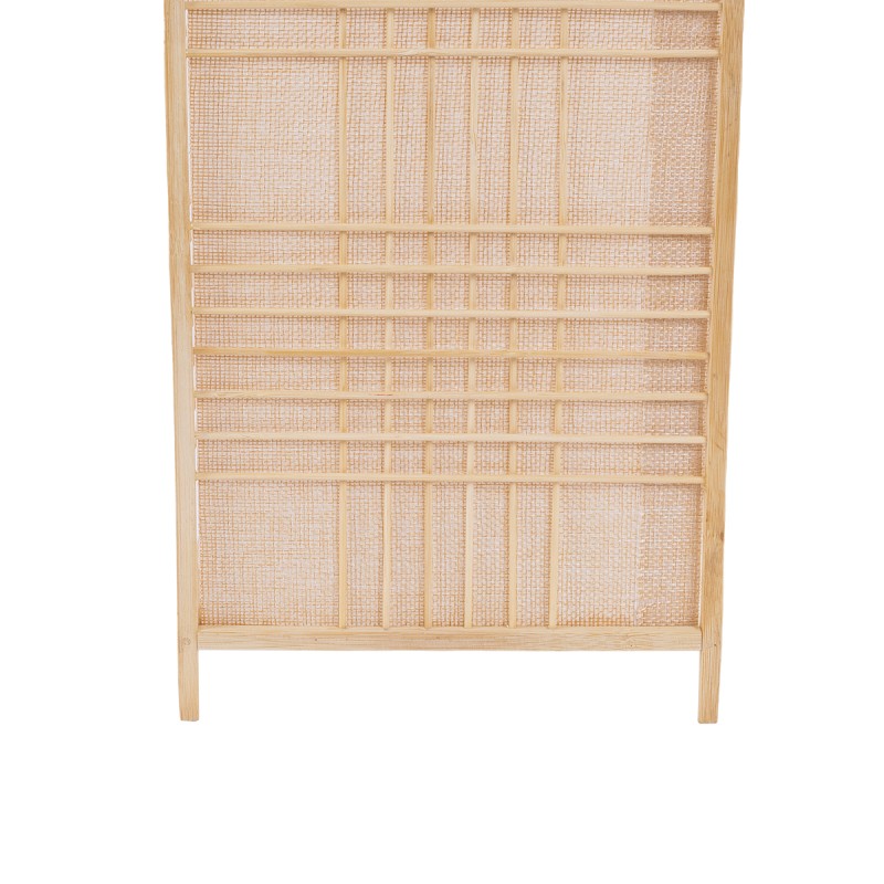 GloboStar® JUNIE 01997 Boho Επιτραπέζιο Φωτιστικό Πορτατίφ Μονόφωτο 1 x E27 AC220-240V IP20 - Μ20 x Π20 x Υ40cm - Μπεζ Ύφασμα με Μπεζ Ξύλινο Μπαμπού Πλέγμα