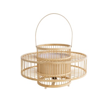 GLOBOSTAR® SORENIA 02003 Boho Επιδαπέδιο Φωτιστικό με Ντουί 1 x E27 AC 220-240V IP20 - Μπεζ - Μ48 x Π48 x Υ27cm