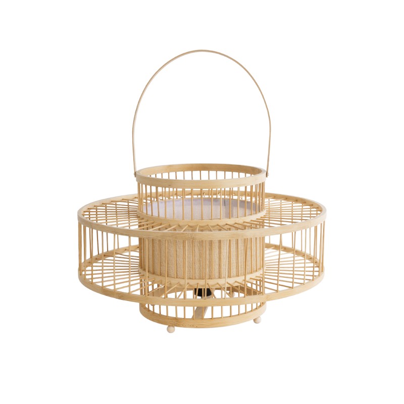 GLOBOSTAR® SORENIA 02003 Boho Επιδαπέδιο Φωτιστικό με Ντουί 1 x E27 AC 220-240V IP20 - Μπεζ - Μ48x Π48 x Υ27cm