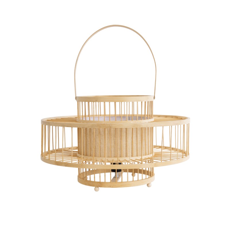 GLOBOSTAR® SORENIA 02003 Boho Επιδαπέδιο Φωτιστικό με Ντουί 1 x E27 AC 220-240V IP20 - Μπεζ - Μ48x Π48 x Υ27cm