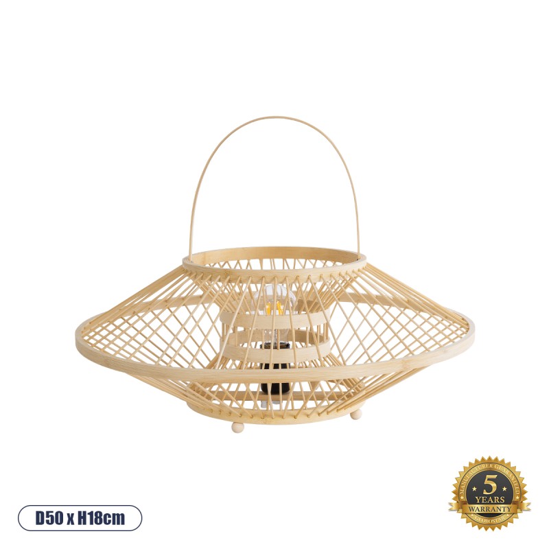 GLOBOSTAR® SORENIA 02005 Boho Επιδαπέδιο Φωτιστικό με Ντουί 1 x E27 AC 220-240V IP20 - Μπεζ - Μ50 x Π50 x Υ18cm