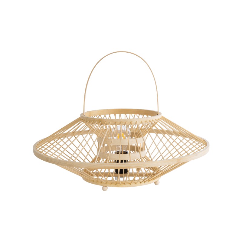 GLOBOSTAR® SORENIA 02005 Boho Επιδαπέδιο Φωτιστικό με Ντουί 1 x E27 AC 220-240V IP20 - Μπεζ - Μ50 x Π50 x Υ18cm