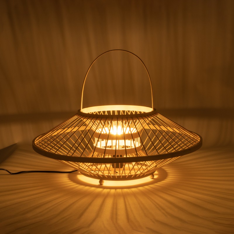 GLOBOSTAR® SORENIA 02005 Boho Επιδαπέδιο Φωτιστικό με Ντουί 1 x E27 AC 220-240V IP20 - Μπεζ - Μ50 x Π50 x Υ18cm