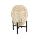 GloboStar® NERINA 02014 Boho Επιτραπέζιο Φωτιστικό Πορτατίφ Μονόφωτο 1 x E27 IP20 Μαύρο Μέταλλο με Μπεζ Ξύλο - Μ30 x Π30 x Υ50cm GloboStar® NERINA 02014 Boho Επιτραπέζιο Φωτιστικό Πορτατίφ Μονόφωτο 1 x E27 AC220-240V IP20 - Φ30 x Υ50cm - Μαύρο Μεταλλικό με Μπεζ Ρατάν Καπέλο Πλέγμα