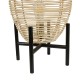 GloboStar® NERINA 02014 Boho Επιτραπέζιο Φωτιστικό Πορτατίφ Μονόφωτο 1 x E27 IP20 Μαύρο Μέταλλο με Μπεζ Ξύλο - Μ30 x Π30 x Υ50cm GloboStar® NERINA 02014 Boho Επιτραπέζιο Φωτιστικό Πορτατίφ Μονόφωτο 1 x E27 AC220-240V IP20 - Φ30 x Υ50cm - Μαύρο Μεταλλικό με Μπεζ Ρατάν Καπέλο Πλέγμα