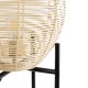 GloboStar® NERINA 02015 Boho Επιδαπέδιο Φωτιστικό Μονόφωτο 1 x E27 IP20 Μαύρο Μέταλλο με Μπεζ Ξύλο - Μ40 x Π40 x Υ115cm