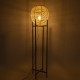 GloboStar® NERINA 02016 Boho Επιδαπέδιο Φωτιστικό Μονόφωτο 1 x E27 IP20 Μαύρο Μέταλλο με Μπεζ Ξύλο - Μ40 x Π40 x Υ160cm
