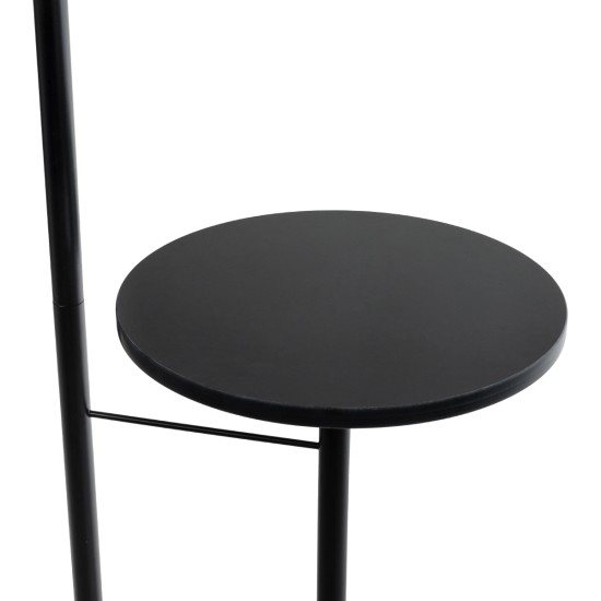 GloboStar® CORDELIA 02024 Μοντέρνο Επιδαπέδιο Φωτιστικό Μονόφωτο 1 x E27 IP20 Μαύρο & Χρυσό Αλουμίνιο, Λευκό Γυαλί με Μαύρο Μάρμαρο - Μ30 x Π38 x Υ180cm