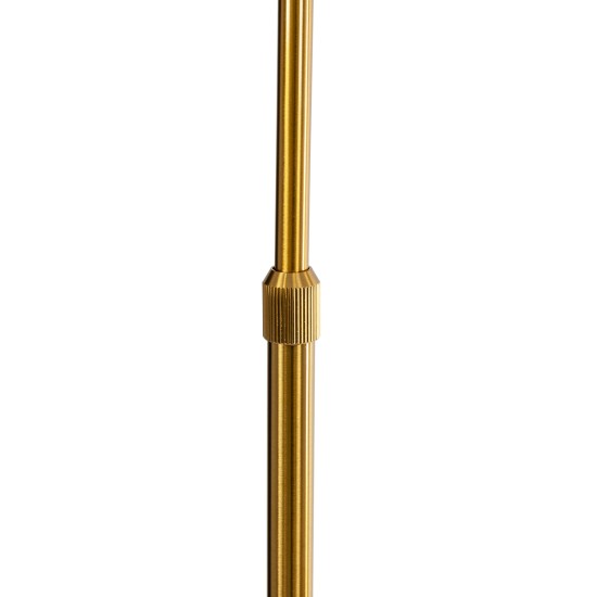 GloboStar® CORDELIA 02025 Μοντέρνο Επιδαπέδιο Φωτιστικό Μονόφωτο 1 x E27 IP20 Χρυσό Αλουμίνιο, Λευκό Γυαλί με Λευκό Μάρμαρο - Μ30 x Π38 x Υ180cm