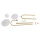 GloboStar® CORDELIA 02025 Μοντέρνο Επιδαπέδιο Φωτιστικό Μονόφωτο 1 x E27 IP20 Χρυσό Αλουμίνιο, Λευκό Γυαλί με Λευκό Μάρμαρο - Μ30 x Π38 x Υ180cm